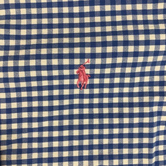 Polo Ralph Lauren Shirt Men Extra Large Blue Checker Button Up Preppy Custom Fit - Picture 4 of 10